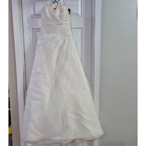 San Patrick 1964 Strapless Wedding Dress Ivory Sparkle Tulle Train Size